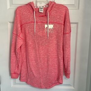 Victoria’s Secret Pink Heather Pink Hooded Open Back Pullover